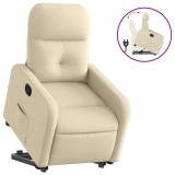 Cumpara ieftin Fotoliu rabatabil cu ridicare pe verticala, crem, textil