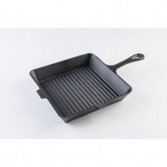 Tigaie Grill Vanora Home, 25 x 4.7 cm, fonta, strat antiaderent, Negru foto