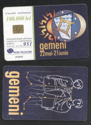 Romania 2001 Telephone card Gemini Sign Rom 91a CT.060 foto