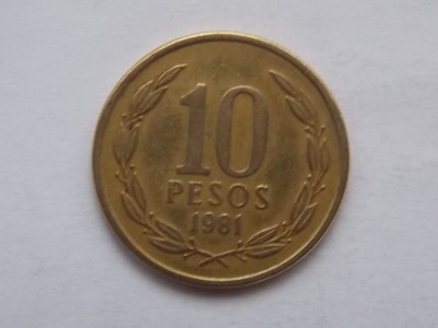 10 PESOS 1981 CHILE foto