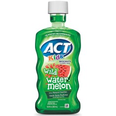 Apa de Gura pentru Copii, Act, Wild Watermelon, cu Fluor, fara Alcool, Aroma Pepene Rosu, Varsta 6+