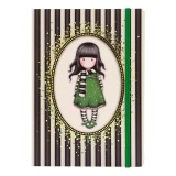 Gorjuss Stripes Agenda A5 cu folie aurie - The Scarf