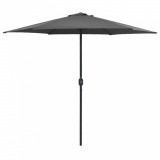 Umbrelă de soare cu st&acirc;lp aluminiu, antracit, 270 x 246 cm, vidaXL