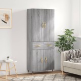 Dulap &icirc;nalt, gri sonoma, 69,5x34x180 cm, lemn compozit