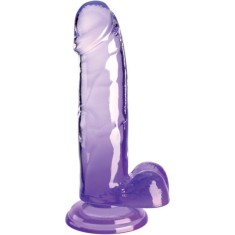 KING COCK - CLEAR REALISTIC PENIS WITH BALLS 15.2 CM PURPLE foto