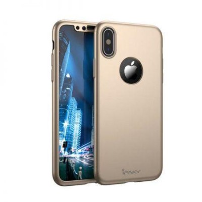 Husa pentru Apple iPhone X MyStyle iPaky Original Auriu, acoperire completa 360 grade foto