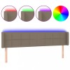 Tablie de pat cu LED, gri taupe, 183x16x78/88 cm, textil