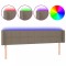 Tablie de pat cu LED, gri taupe, 183x16x78/88 cm, textil