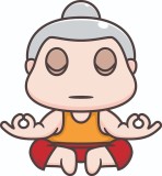 Cumpara ieftin Sticker decorativ, Guru Meditator, Multicolor, 64 cm, 7266ST, Oem