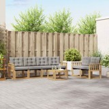 vidaXL Set de canapele de exterior cu pernă 7 pcs Alb și gri deschis 3389233