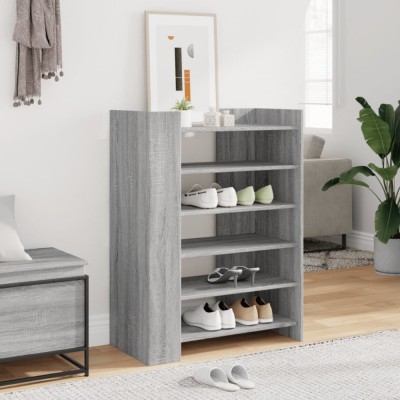 Gossi pantofar, gri sonoma, 74,5x37,5x100 cm, lemn prelucrat foto