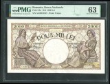 q279 BANCNOTA 2000 LEI 1941 NECIRCULATA UNC GRADATA PMG 63