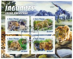 S. TOME E PRINCIPE 2016 - Fauna americana, Jaguari/ set complet - colita+bloc foto