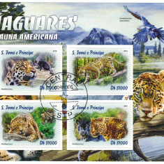 S. TOME E PRINCIPE 2016 - Fauna americana, Jaguari/ set complet - colita+bloc