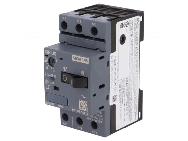 &Icirc;ntrerupător Motor 0,55kW DIN 3RV1011-1AA10
