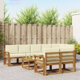 vidaXL Set de canapele de exterior cu pernă 9 pcs Natural și Crem 3366603