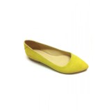 Balerini Piele Intoarsa Shiny Yellow