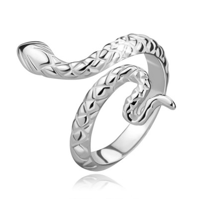 Inel din argint 925 - șarpe ondulat, reglabil foto