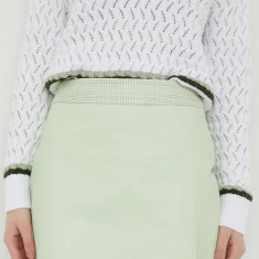 Pepe Jeans fusta culoarea verde, mini, drept