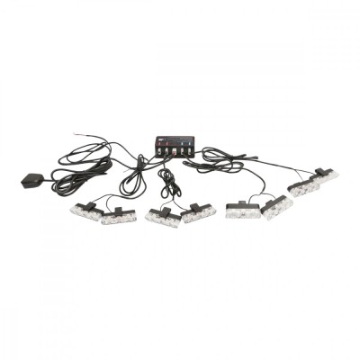 Set 8 stroboscoape cu 3 LED-uri lumina galbena 12V foto