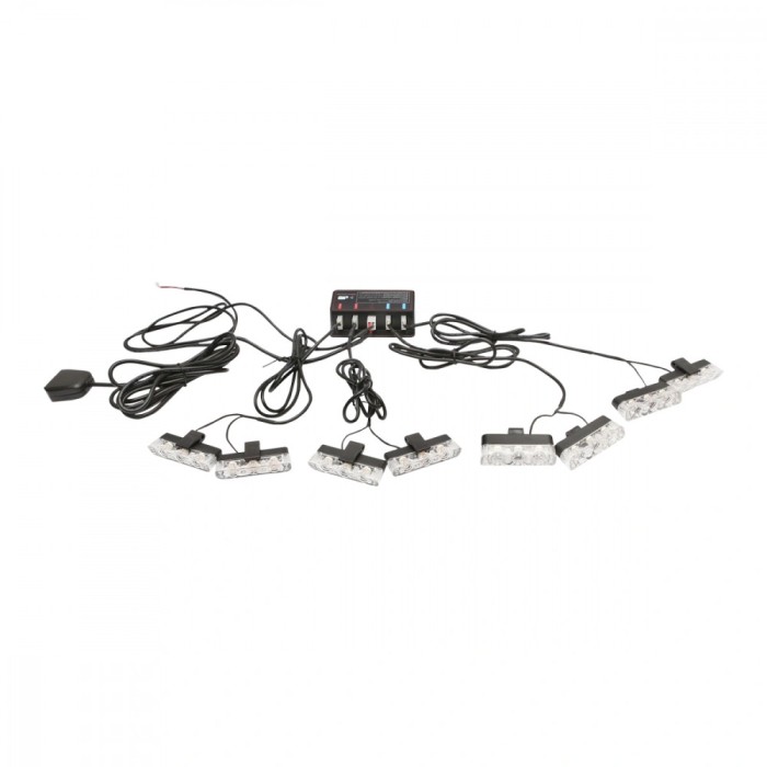 Set 8 stroboscoape cu 3 LED-uri lumina galbena 12V