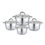Set oale Platinum Collection, 2.1-5.1 l, 16-22 cm, 8 piese, inox, capac sticla, Argintiu, General