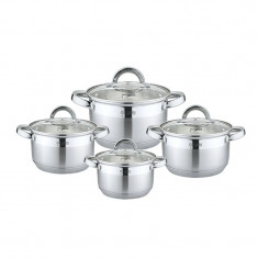 Set oale Platinum Collection, 2.1-5.1 l, 16-22 cm, 8 piese, inox, capac sticla, Argintiu foto