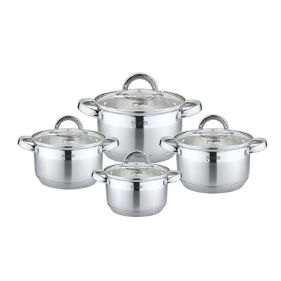 Set oale Platinum Collection, 2.1-5.1 l, 16-22 cm, 8 piese, inox, capac sticla, Argintiu foto