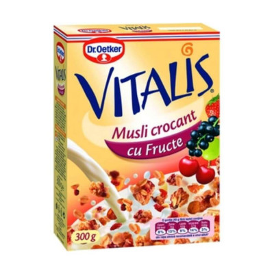 Musli Crocant cu Fructe Dr. Oetker Vitalis, 300 g, Musli cu Fructe, Musli Vitalis Dr. Oetker, Cereale Dr. Oetker, Cereale Vitalis, Cereale cu Fructe, foto