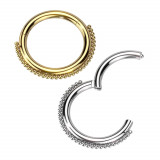 Piercing din oțel chirurgical - cerc cu linie de mărgele, 10 mm - Culoare: Argintiu