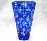 VAZA CRISTAL COLORAT CRISTAL CU COBALT 18 CM
