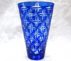 VAZA CRISTAL COLORAT CRISTAL CU COBALT 18 CM