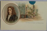 Carte postala, Jean Baptiste Racine si casa sa din Paris, inceput de secol XX