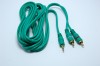 Cablu Audio Jack 3.5mm Stereo la 2x RCA, 3m, Verde/Negru - Conectori Auriti
