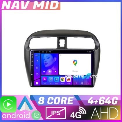 Navigatie Mitsubishi Space Star Mirage Attrage 2012 EDOTEC-LITE Android Ecran 720P Octa Core 4 64 Carplay CarStore Technology