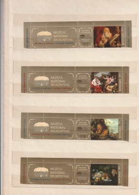 ROMANIA 2016 LP 2090 b IUBESTE ARTA. MUZEUL NATIONAL BRUKENTHAL SERIE CU VINIETA MNH NESTAMPILATA foto