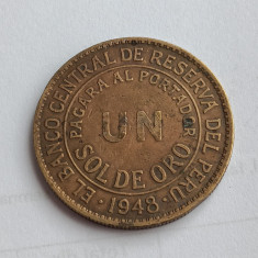 M3 C50 - Moneda foarte veche - Peru - 1 sol de oro - 1948