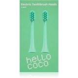 Hello Coco Electric Toothbrush Heads Green capete de schimb pentru periuta de dinti 2 buc
