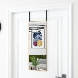Oglindă pentru ușă, auriu, 30x80 cm, sticlă și aluminiu
