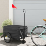 VidaXL Remorcă pentru biciclete, negru, 30 kg, fier