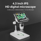 Microscop 🔬🔋📺cu ecran 4,3 inch, acumulator, stand