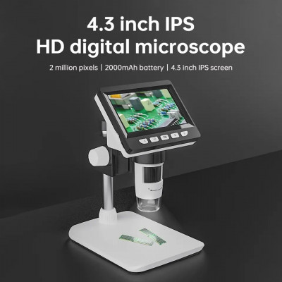 Microscop 🔬🔋📺cu ecran 4,3 inch, acumulator, stand foto