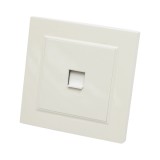 Priza internet RJ45 alba incastrata ABS 80x80mm