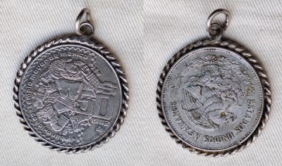 Mexic - medalion confectionat din moneda foto