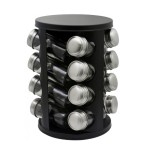 Cumpara ieftin Set organizator condimente rotativ, 16 recipiente, negru-mat
