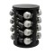 Set organizator condimente rotativ, 16 recipiente, negru-mat