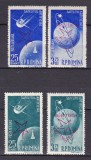 1958 LP 459 b SATELITI ARTIFICIALI CU SUPRATIPAR BRUXELLES RASTURNAT SERIE MNH, Nestampilat