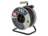 Prelungitor alimentare KEL 3x1,5mm2 bobinat cu 4 prize PVC negru