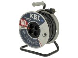 Prelungitor alimentare KEL 3x1,5mm2 bobinat cu 4 prize PVC negru