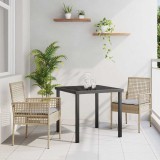 VidaXL Set de masă pentru grădină cu pernă 3 pcs Bej Rattan poli 3379884